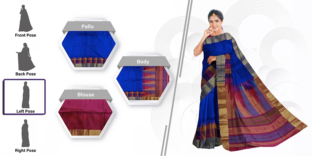 digitally draped saree left pose model